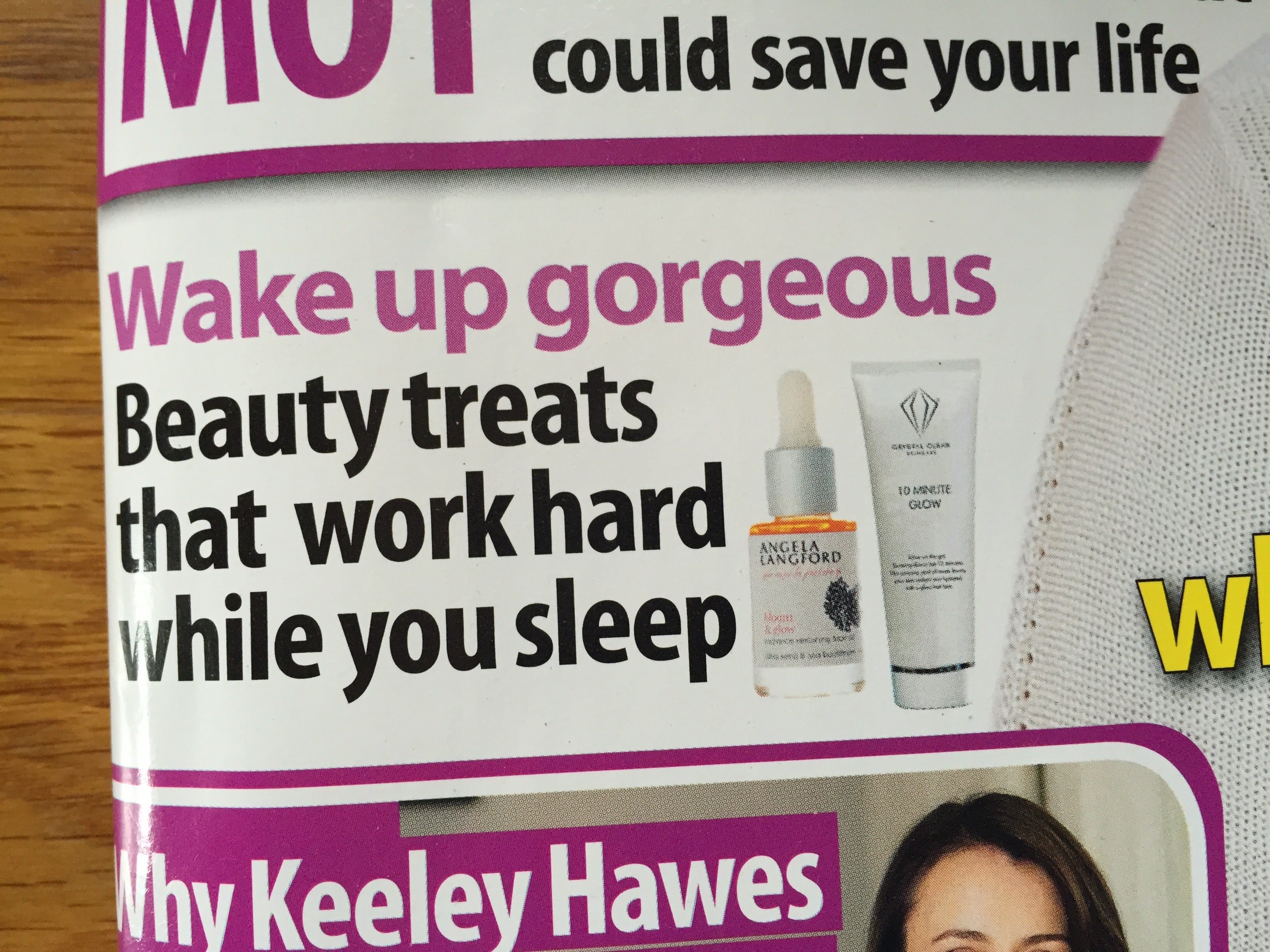 Angela Langford Skincare bloom & glow is a cover star of Yours Magazine